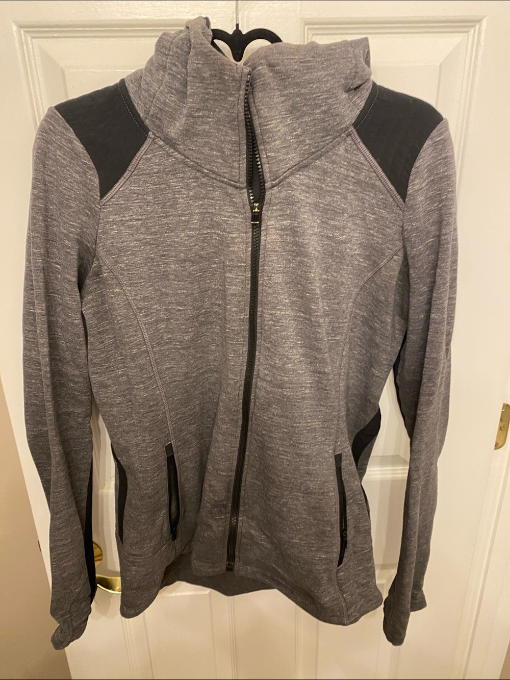 Athleta Heather Gray and Black Full-Zip Jacket